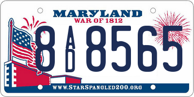MD license plate 8AD8565