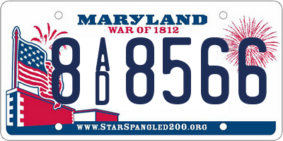 MD license plate 8AD8566
