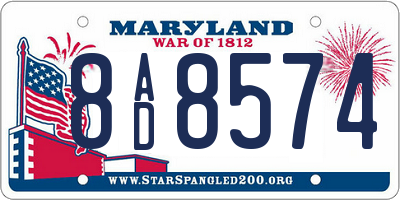 MD license plate 8AD8574