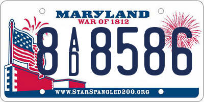 MD license plate 8AD8586