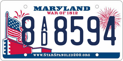 MD license plate 8AD8594