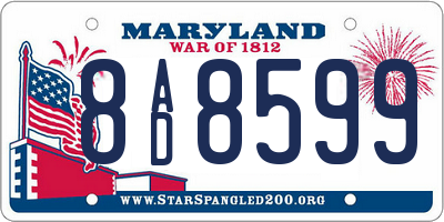 MD license plate 8AD8599