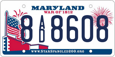 MD license plate 8AD8608