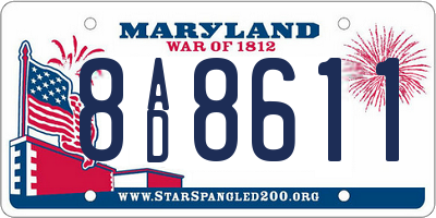 MD license plate 8AD8611