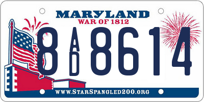 MD license plate 8AD8614