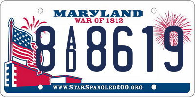 MD license plate 8AD8619