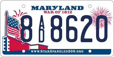 MD license plate 8AD8620
