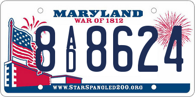 MD license plate 8AD8624