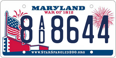 MD license plate 8AD8644