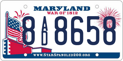 MD license plate 8AD8658