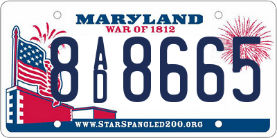 MD license plate 8AD8665