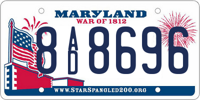 MD license plate 8AD8696