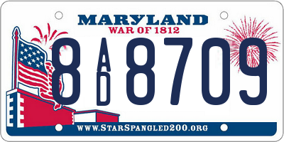MD license plate 8AD8709