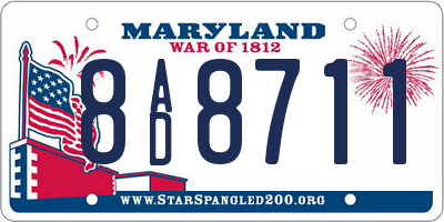 MD license plate 8AD8711