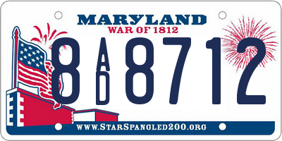 MD license plate 8AD8712