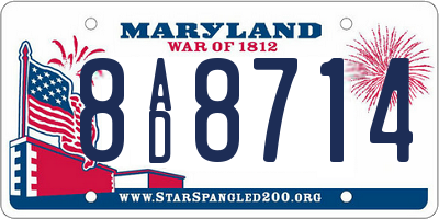 MD license plate 8AD8714