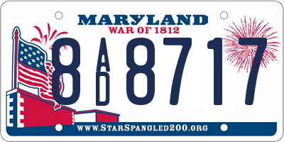 MD license plate 8AD8717