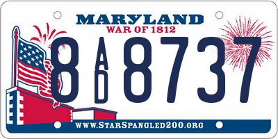 MD license plate 8AD8737
