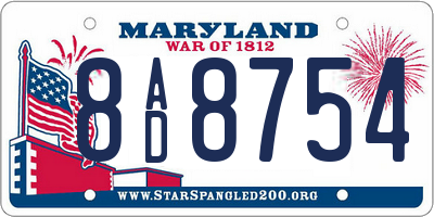 MD license plate 8AD8754