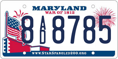 MD license plate 8AD8785