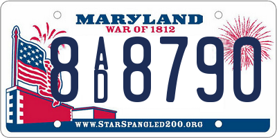 MD license plate 8AD8790