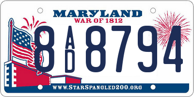 MD license plate 8AD8794