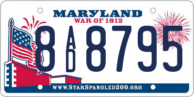 MD license plate 8AD8795
