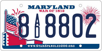 MD license plate 8AD8802