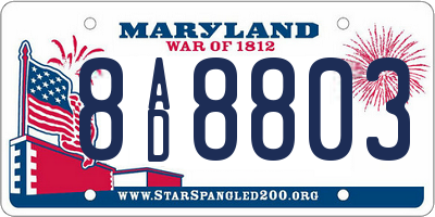 MD license plate 8AD8803