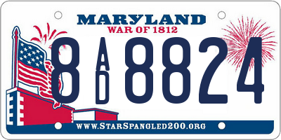 MD license plate 8AD8824
