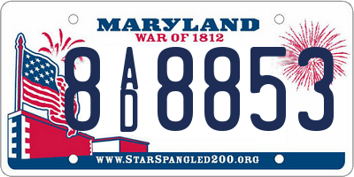 MD license plate 8AD8853