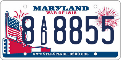 MD license plate 8AD8855