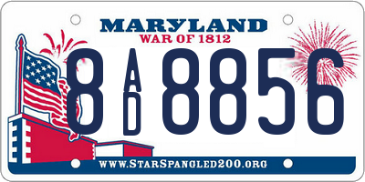 MD license plate 8AD8856