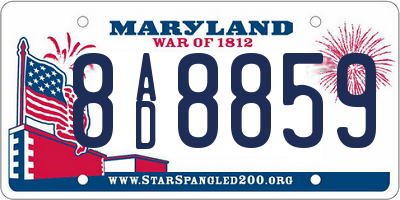 MD license plate 8AD8859
