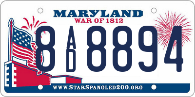 MD license plate 8AD8894