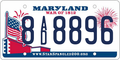 MD license plate 8AD8896