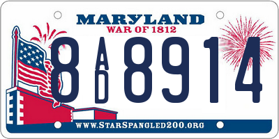 MD license plate 8AD8914
