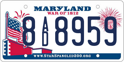MD license plate 8AD8959