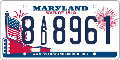 MD license plate 8AD8961