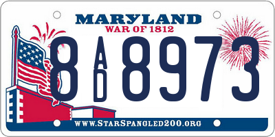 MD license plate 8AD8973