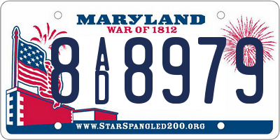 MD license plate 8AD8979