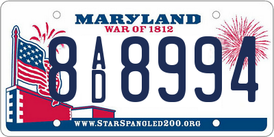 MD license plate 8AD8994