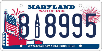 MD license plate 8AD8995