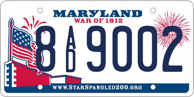 MD license plate 8AD9002