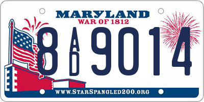MD license plate 8AD9014