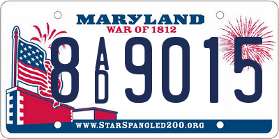 MD license plate 8AD9015