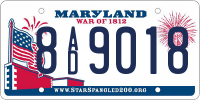 MD license plate 8AD9018