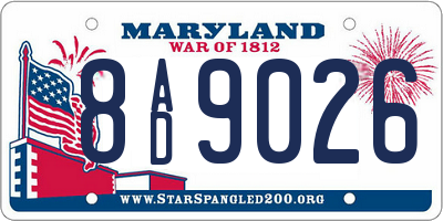 MD license plate 8AD9026