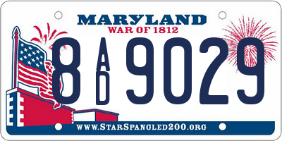 MD license plate 8AD9029