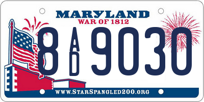 MD license plate 8AD9030